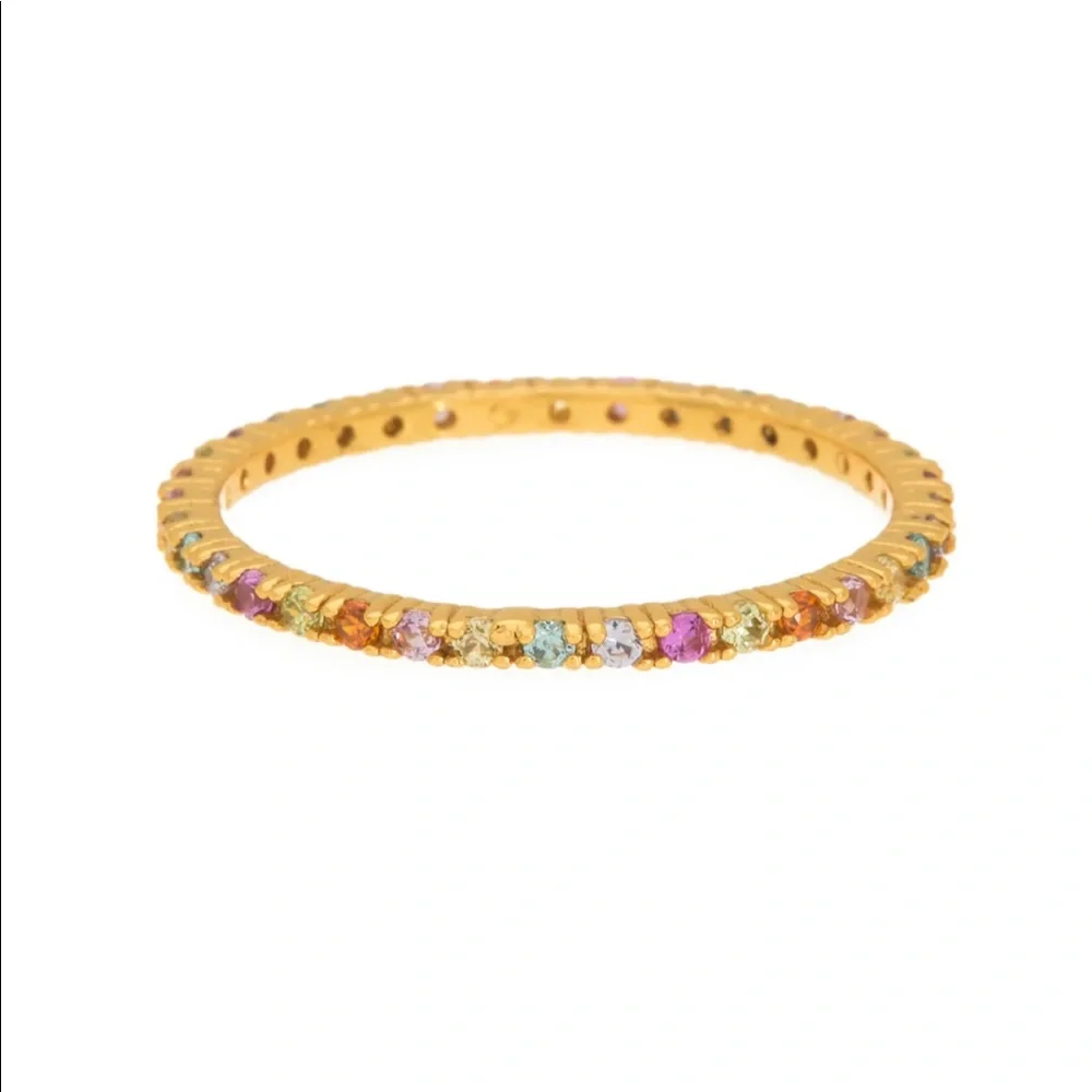 NWOT BAUBLEBAR 🌈 18K Gold Vermeil CZ Eternity Band Ring
